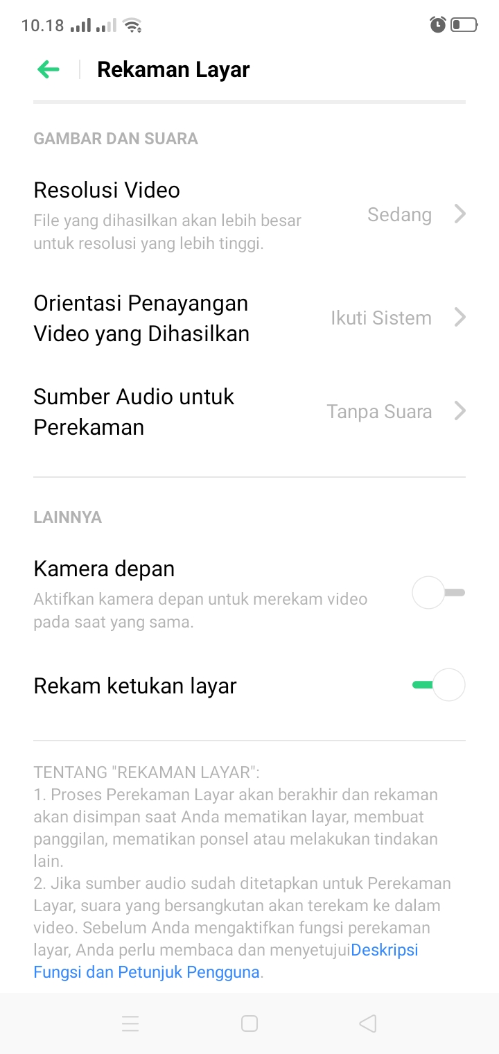 Cara merekam layar HP Oppo dengan suara