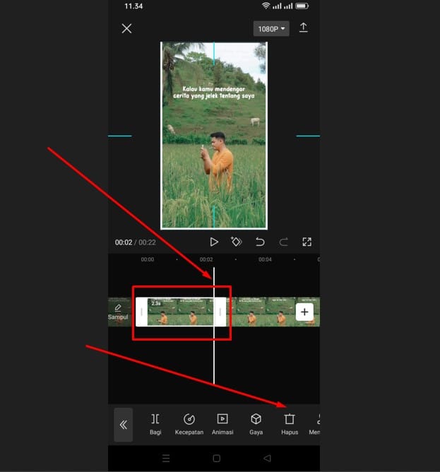 Cara memotong layar video di Capcut