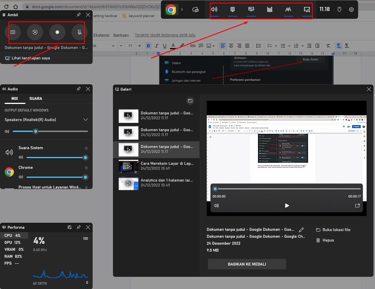 cara screen record di laptop lenovo