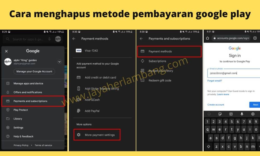 Cara menghapus metode pembayaran google play