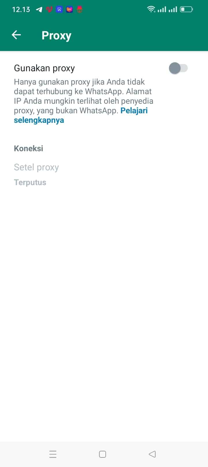 Setelan Proxy Whatsapp