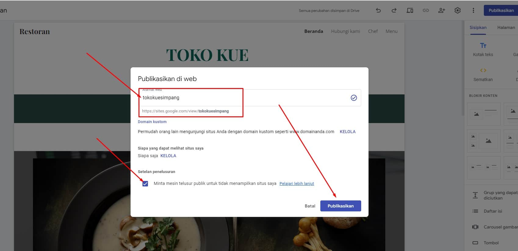 cara membuat website toko online gratis