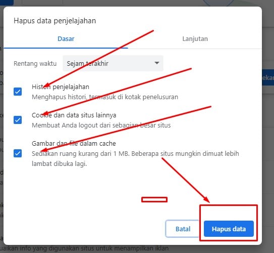 Cara Clear Cache Chrome