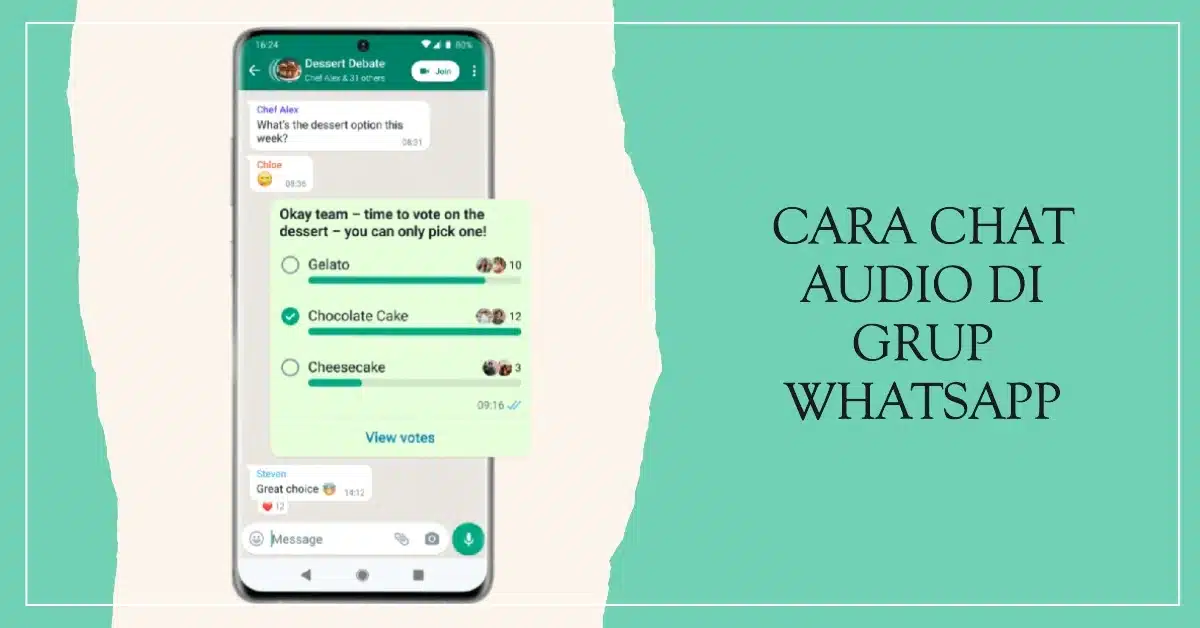 cara chat audio di grup whatsapp