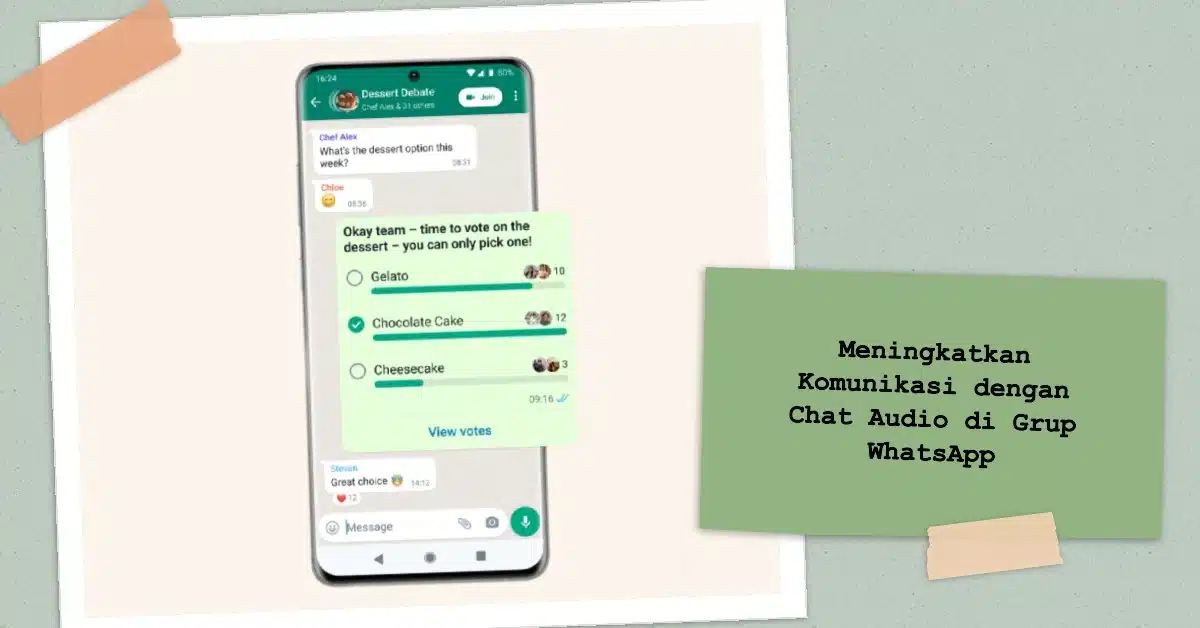 cara chat audio di grup whatsapp