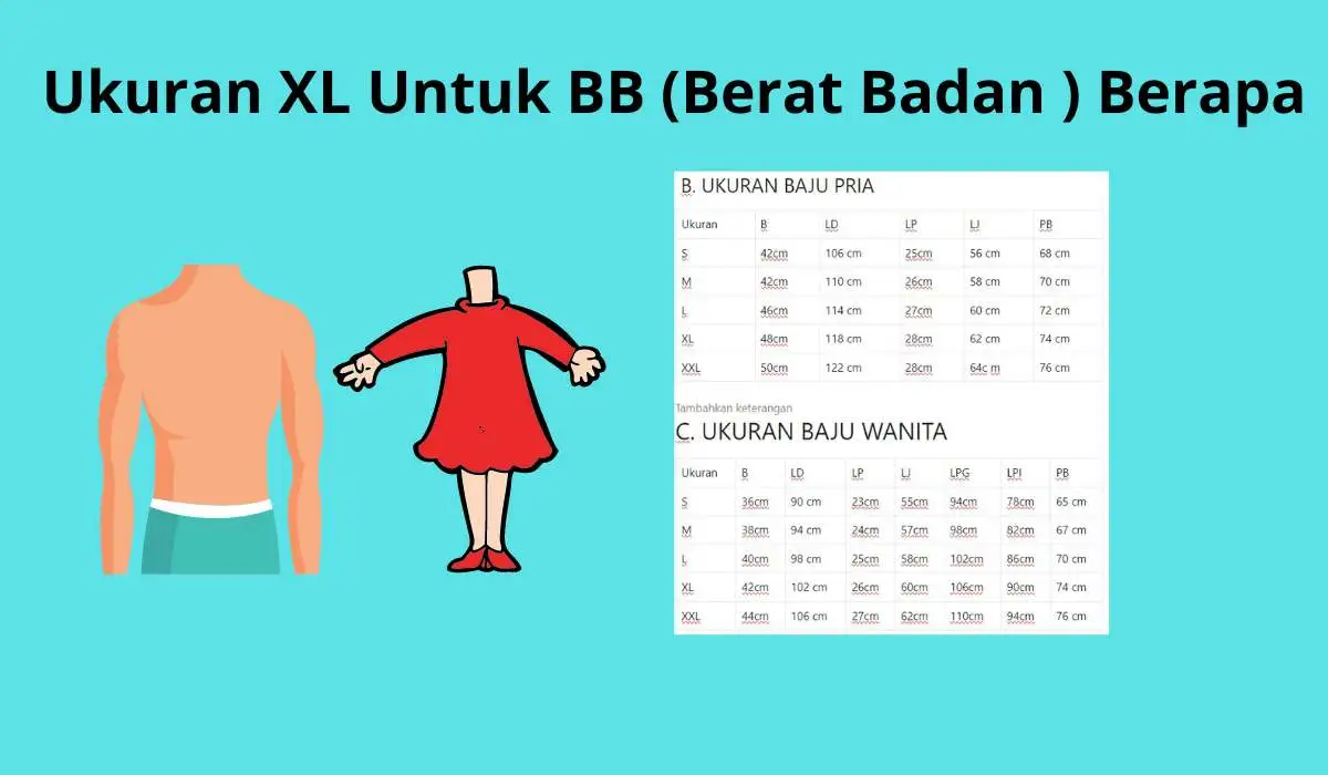 ukuran xl untuk bb berapa