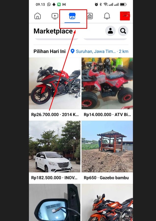 Cara melihat Marketplace teman di Facebook