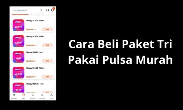 Cara Beli Paket Tri Pakai Pulsa Murah