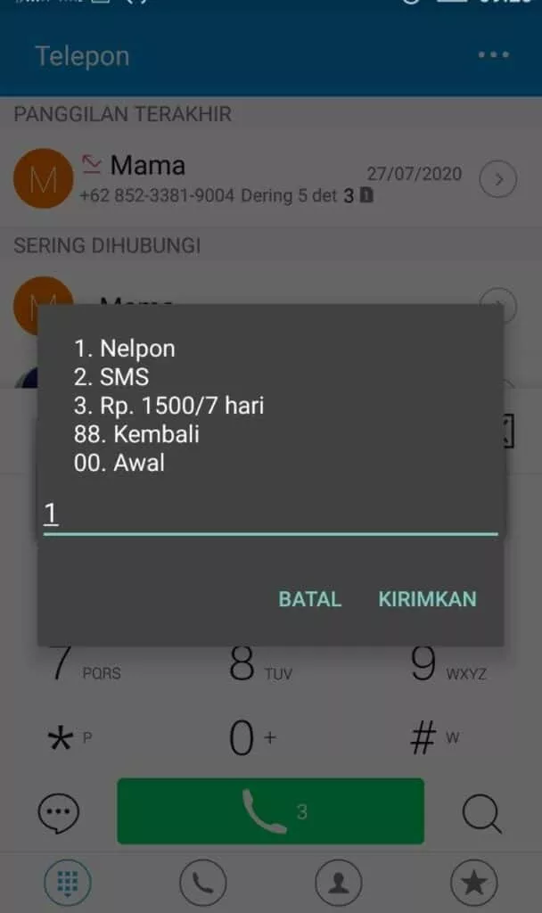 Cara cek paket nelpon tri