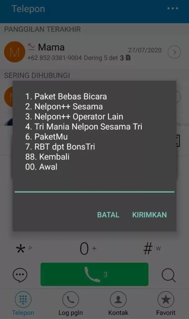 Cara cek paket nelpon tri