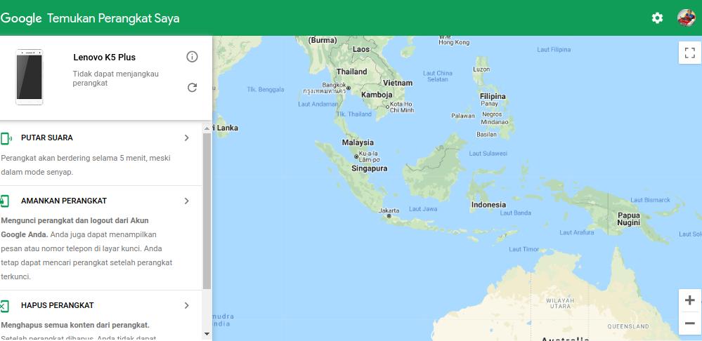 temukan perangkat saya google account