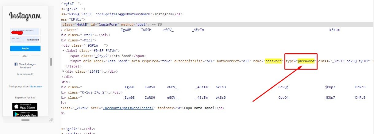 cara mengetahui password instagram dengan html