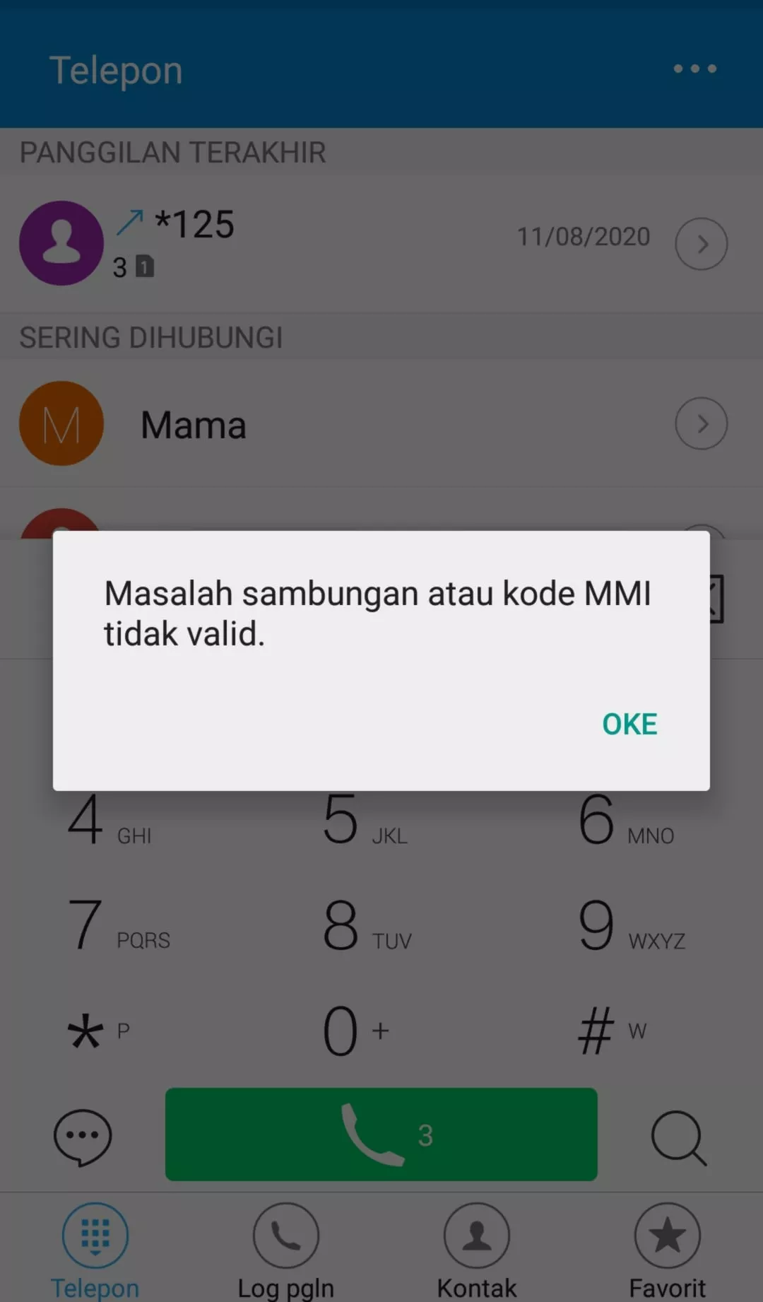 Masalah Sambungan Atau Kode Mmi Tidak Valid