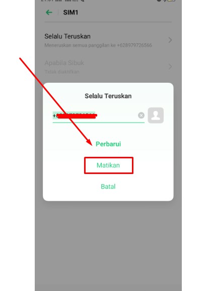 Cara menonaktifkan panggilan dialihkan