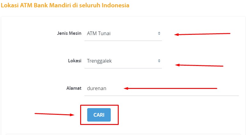 lokasi atm mandiri terdekat