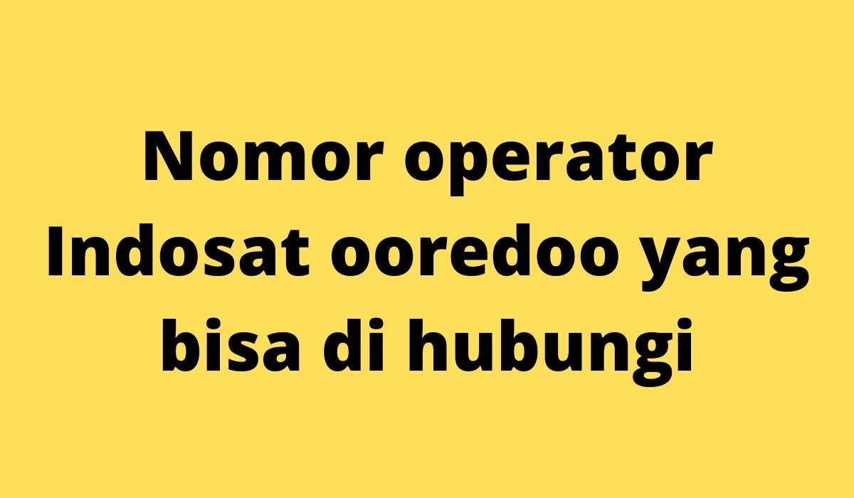 nomor telepon indosat