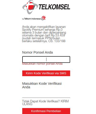 harga spotify premium telkomsel