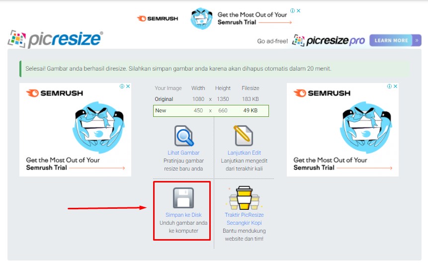 cara resize ukuran foto